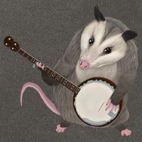 Opossum Playing The Banjo Gift Possum Gift Cotton Canvas Backpack