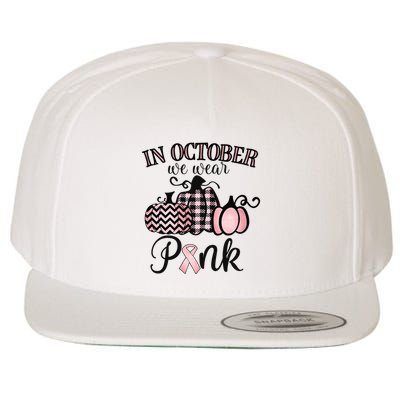 October Pink Thanksgiving Breast Cancer Support Wool Snapback Cap