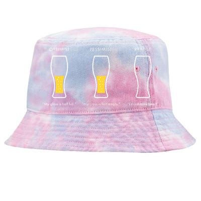 Optimist Pessimist Realist I Need A Beer Tie-Dyed Bucket Hat