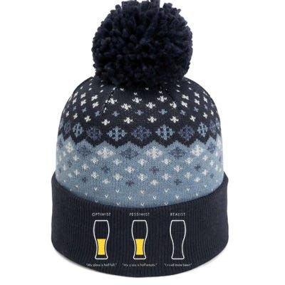 Optimist Pessimist Realist I Need A Beer The Baniff Cuffed Pom Beanie