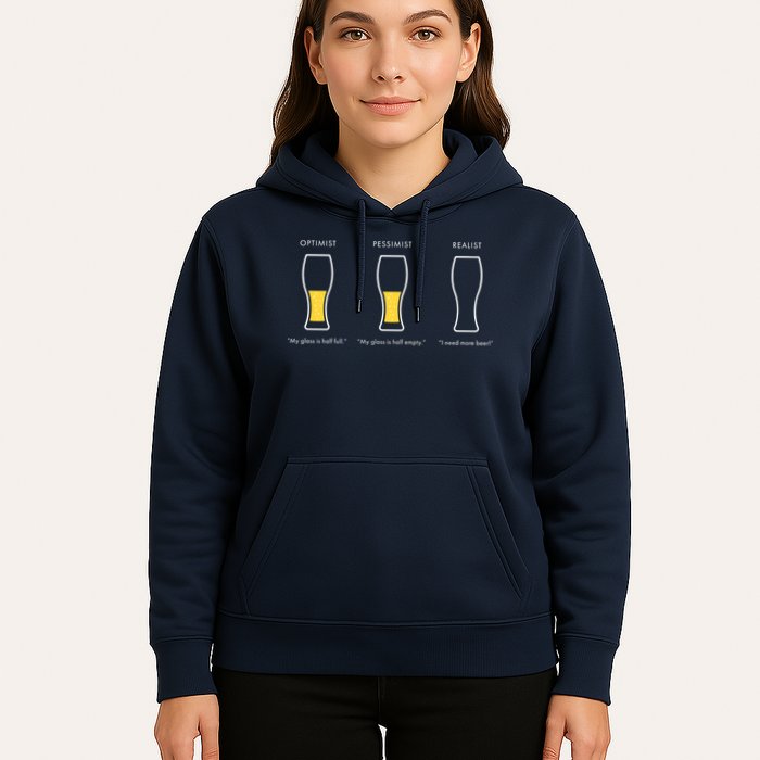 Optimist Pessimist Realist I Need A Beer Hoodie