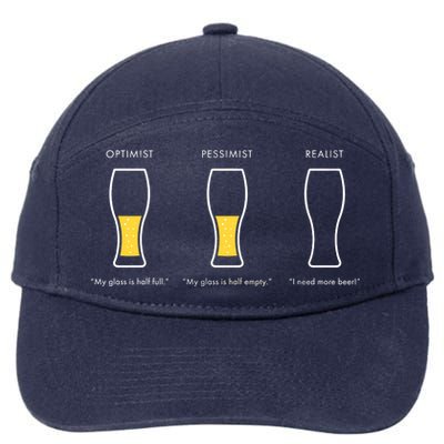 Optimist Pessimist Realist I Need A Beer 7-Panel Snapback Hat