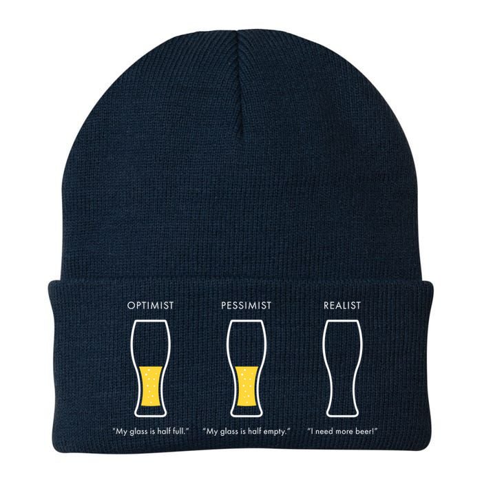 Optimist Pessimist Realist I Need A Beer Beanie