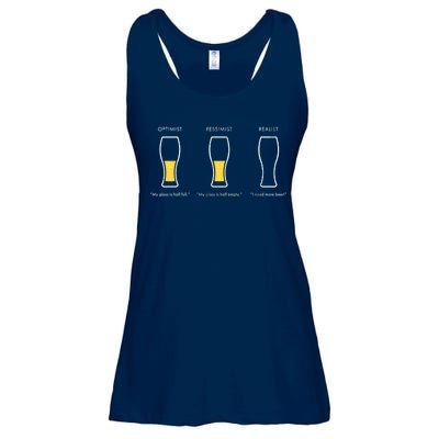 Optimist Pessimist Realist I Need A Beer Ladies Essential Flowy Tank