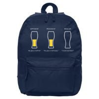 Optimist Pessimist Realist I Need A Beer 16 in Basic Backpack