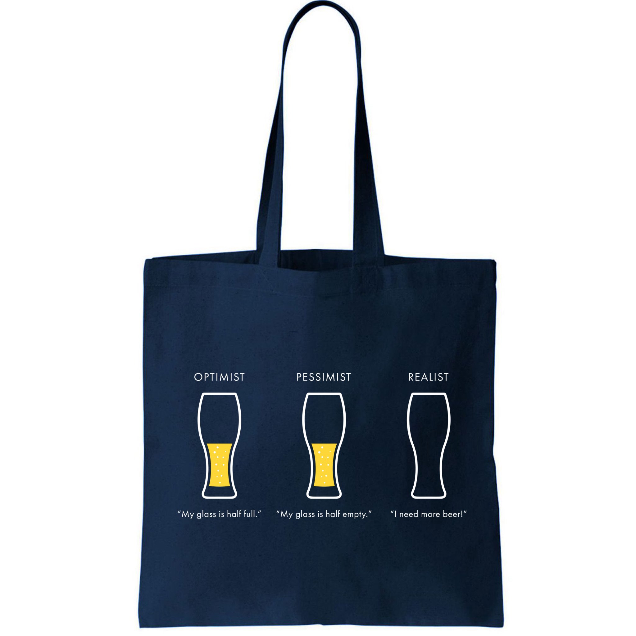 Optimist Pessimist Realist I Need A Beer Bag