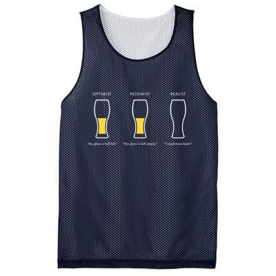 Optimist Pessimist Realist I Need A Beer Mesh Reversible Basketball Jersey Tank