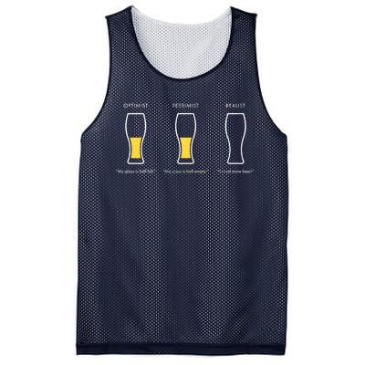 Optimist Pessimist Realist I Need A Beer Mesh Reversible Basketball Jersey Tank