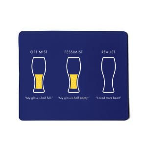 Optimist Pessimist Realist I Need A Beer Mousepad