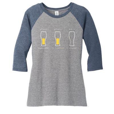 Optimist Pessimist Realist I Need A Beer Women's Tri-Blend 3/4-Sleeve Raglan Shirt