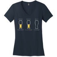 Optimist Pessimist Realist I Need A Beer Women's V-Neck T-Shirt