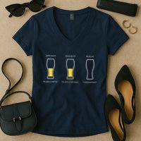 Optimist Pessimist Realist I Need A Beer Women's V-Neck T-Shirt