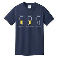 Optimist Pessimist Realist I Need A Beer Kids T-Shirt