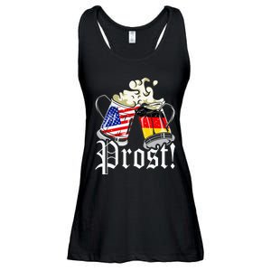 Oktoberfest Prost Usa Germany Flags Ladies Essential Flowy Tank