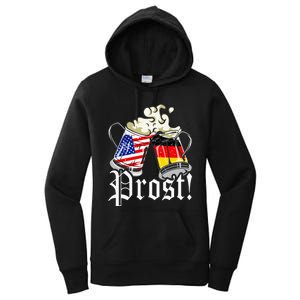 Oktoberfest Prost Usa Germany Flags Women's Pullover Hoodie