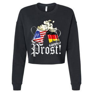 Oktoberfest Prost Usa Germany Flags Cropped Pullover Crew