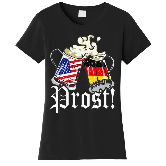 Oktoberfest Prost Usa Germany Flags Women's T-Shirt