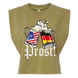 Oktoberfest Prost Usa Germany Flags Garment-Dyed Women's Muscle Tee