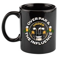 Over Par & Under The Influence Funny Golf 11oz C Handle Ceramic Mug