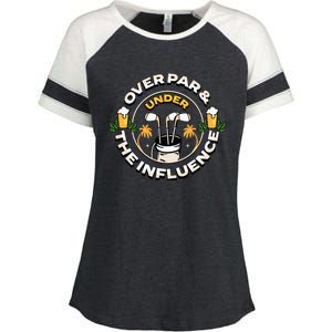 Over Par & Under The Influence Funny Golf Enza Ladies Jersey Colorblock Tee