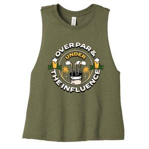 Over Par & Under The Influence Funny Golf Women's Racerback Cropped Tank