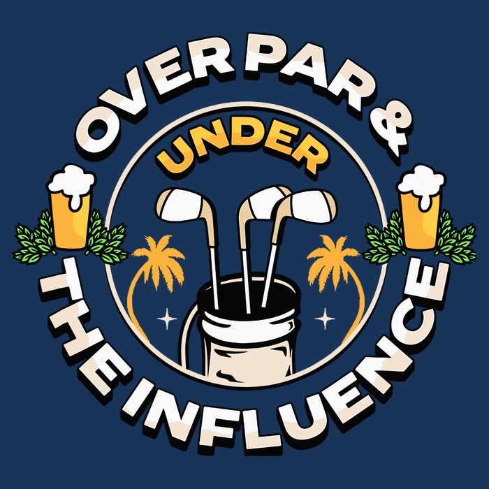 Over Par & Under The Influence Funny Golf 7 Panel Mesh Trucker Snapback Hat