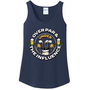 Over Par & Under The Influence Funny Golf Ladies Essential Tank