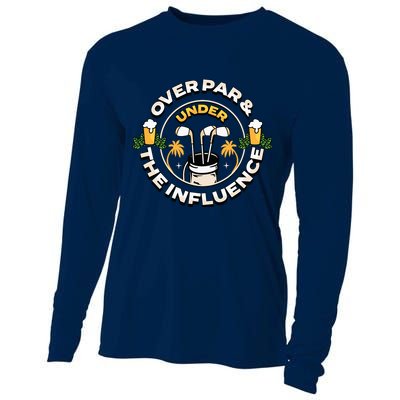 Over Par & Under The Influence Funny Golf Cooling Performance Long Sleeve Crew