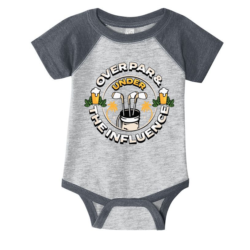 Over Par & Under The Influence Funny Golf Infant Baby Jersey Bodysuit