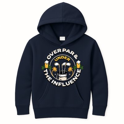 Over Par & Under The Influence Funny Golf Kids Hoodie