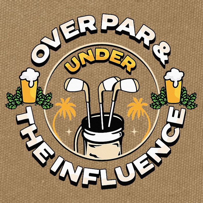 Over Par & Under The Influence Funny Golf Cotton Canvas Backpack