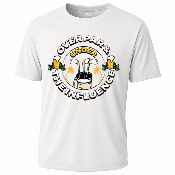 Over Par & Under The Influence Funny Golf Cooling Performance Crew T-Shirt