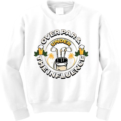 Over Par & Under The Influence Funny Golf Kids Sweatshirt