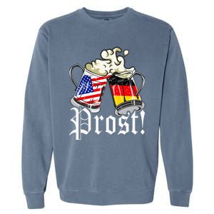 Oktoberfest Prost Usa Germany Flags Garment-Dyed Sweatshirt