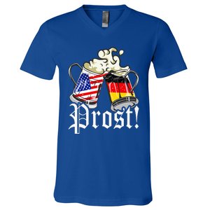 Oktoberfest Prost Usa Germany Flags V-Neck T-Shirt