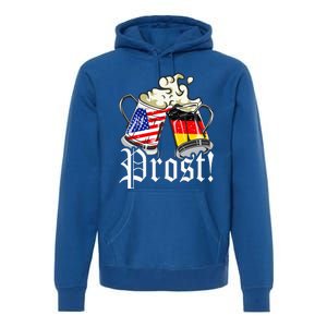 Oktoberfest Prost Usa Germany Flags Premium Hoodie