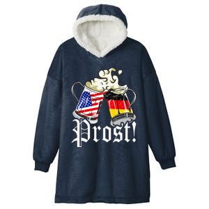 Oktoberfest Prost Usa Germany Flags Hooded Wearable Blanket