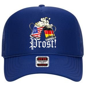 Oktoberfest Prost Usa Germany Flags High Crown Mesh Back Trucker Hat