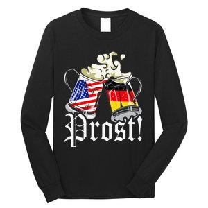 Oktoberfest Prost Usa Germany Flags Long Sleeve Shirt