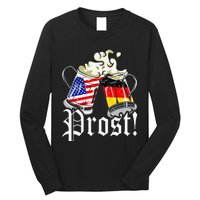 Oktoberfest Prost Usa Germany Flags Long Sleeve Shirt