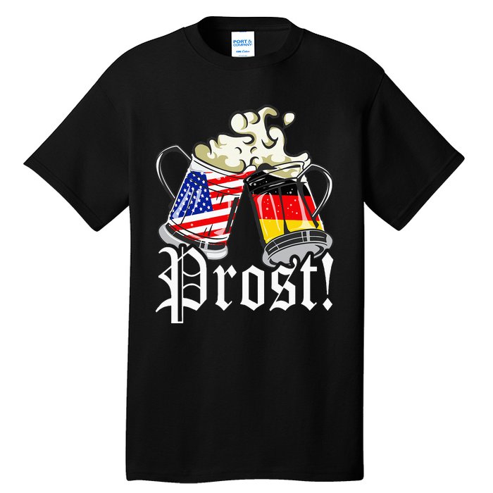 Oktoberfest Prost Usa Germany Flags Tall T-Shirt