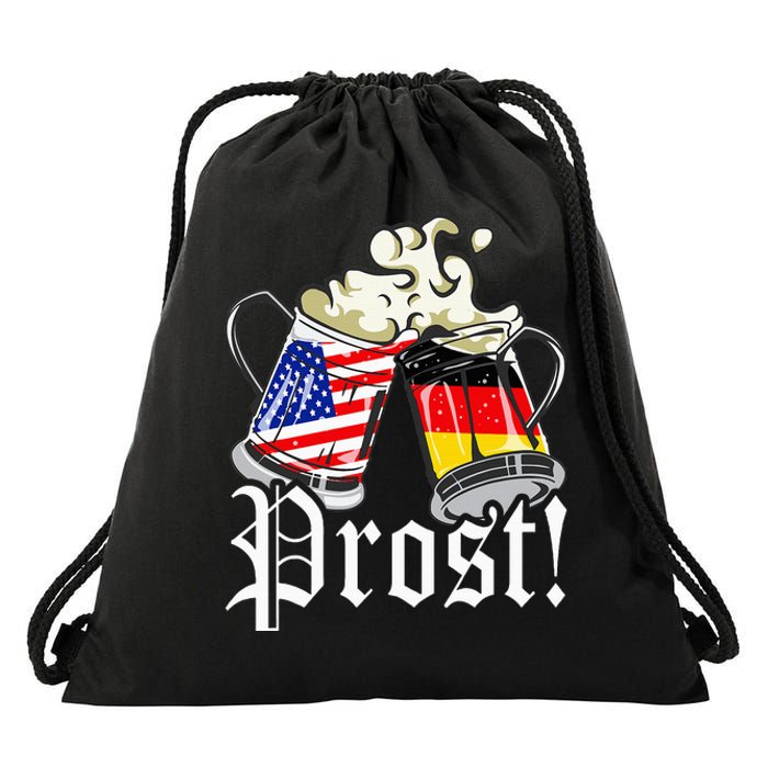 Oktoberfest Prost Usa Germany Flags Drawstring Bag