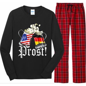 Oktoberfest Prost Usa Germany Flags Long Sleeve Pajama Set