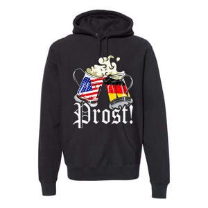 Oktoberfest Prost Usa Germany Flags Premium Hoodie