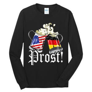 Oktoberfest Prost Usa Germany Flags Tall Long Sleeve T-Shirt