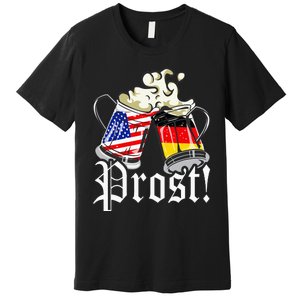 Oktoberfest Prost Usa Germany Flags Premium T-Shirt