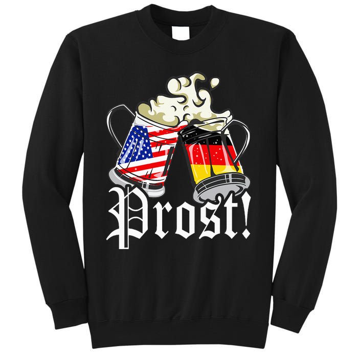 Oktoberfest Prost Usa Germany Flags Tall Sweatshirt