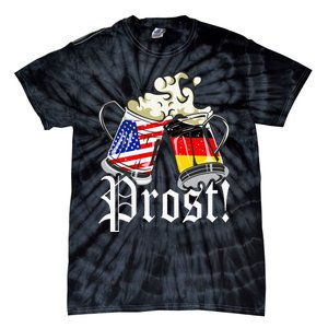 Oktoberfest Prost Usa Germany Flags Tie-Dye T-Shirt