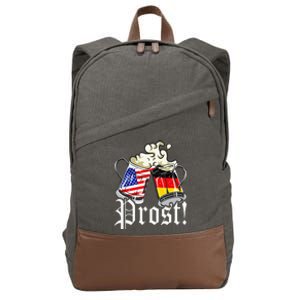 Oktoberfest Prost Usa Germany Flags Cotton Canvas Backpack