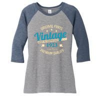 Original Parts Vintage 1923 100th Birthday Women's Tri-Blend 3/4-Sleeve Raglan Shirt